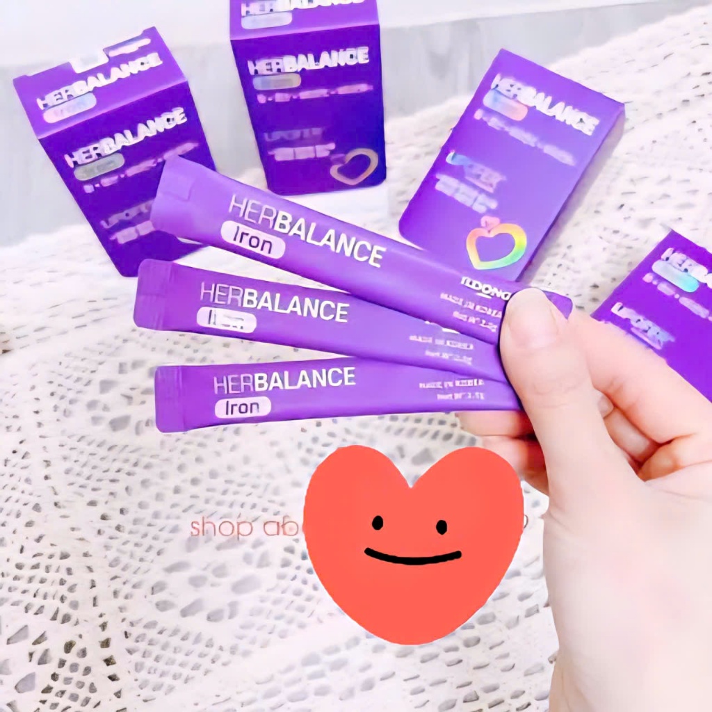 HerBalance Iron - Sắt Lipofer Thế Hệ Mới - bổ sung sắt Người lớn, phụ nữ có thai và cho con bú hộp 20 gói