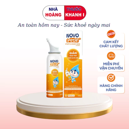 Xịt mũi nước muối ưu trương Novocare Novopetie 1,9% thông mũi, giảm sổ mũi, ngạt mũi giúp dễ thở hơn