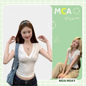 Áo Thun Nữ Tay Ngắn Cổ V MCA Kiểu Ôm Body Đơn Giản A51524