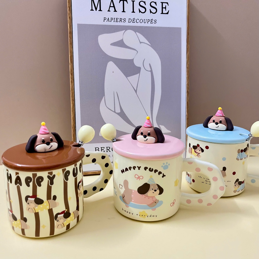 [Hỏa Tốc] Set quà tặng Cốc sứ Cute Puppy quà tặng sinh nhật, valentine, kỷ niệm ý nghĩa dành cho người yêu, bạn bè