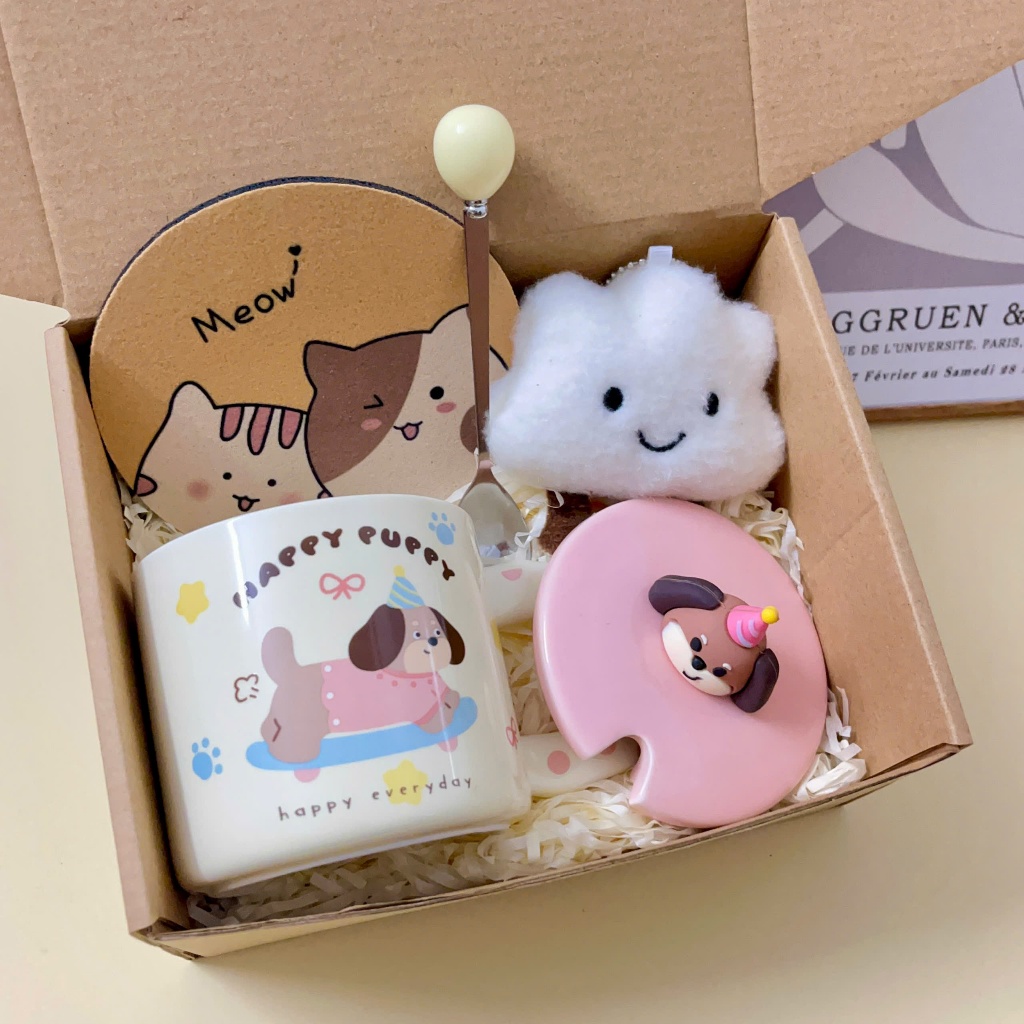 [Hỏa Tốc] Set quà tặng Cốc sứ Cute Puppy quà tặng sinh nhật, valentine, kỷ niệm ý nghĩa dành cho người yêu, bạn bè