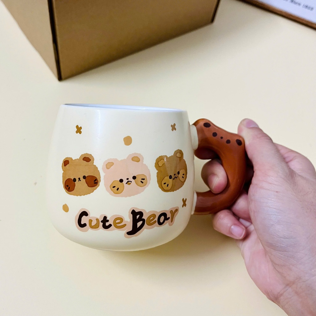 Set quà tặng Cốc sứ Cute Bear quà tặng sinh nhật, valentine, kỷ niệm ý nghĩa dành cho người yêu, bạn bè và người thân