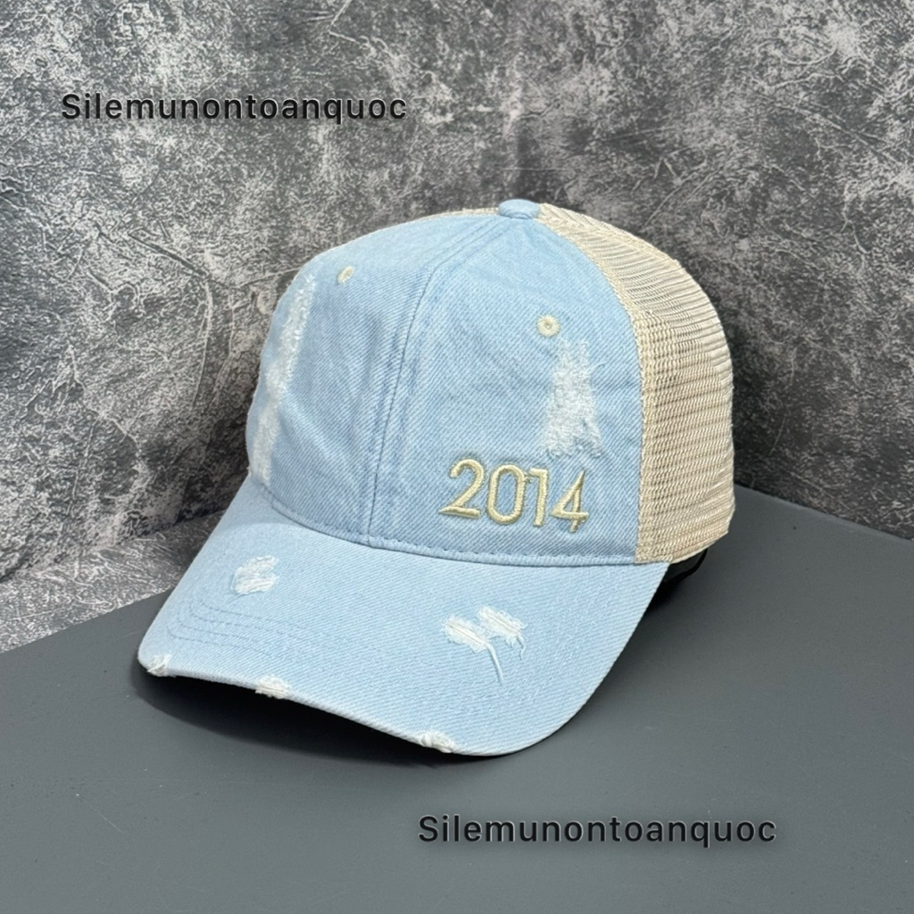 Mũ kết năm sinh 1980-2017 - Nón lưỡi trai jean rách tua rua phối lưới cao cấp thời trang nam nữ siêu đẹp vừa sang