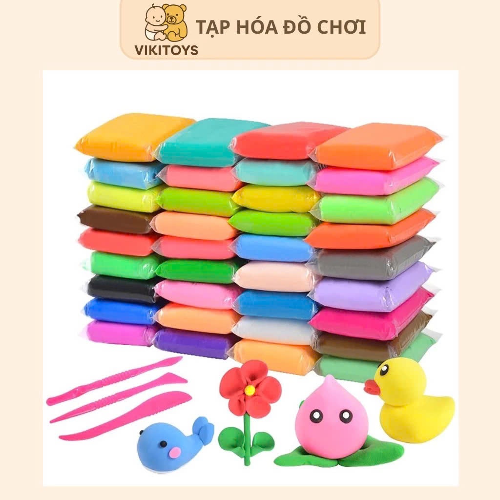 Đất Sét Tự Khô 36 Màu,24 Màu,12 Màu,Màu Trắng - Đất Nặn Tự Khô Nhật Bản Đồ Chơi Trẻ Em Cho Bé
