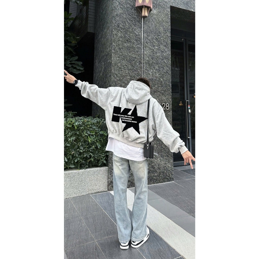 Áo Khoác Hoodie Zip Nỉ Bông In Hình Ngôi Sao Y2k Keeshy Form Basic Unisex Chất Liệu Dày Dặn Hàng Đẹp
