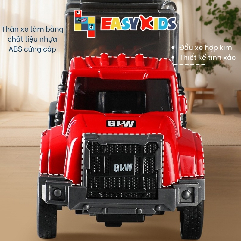 Xe Tải Đồ Chơi Container Chở Hàng Tỷ Lệ Kích Cỡ 1:40 Nhiều Mẫu Kèm Xe Mini Phụ Kiện