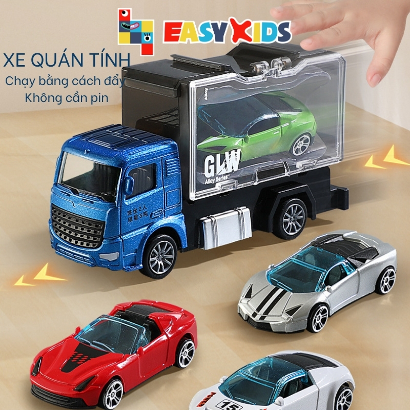 Xe Tải Đồ Chơi Container Chở Hàng Tỷ Lệ Kích Cỡ 1:40 Nhiều Mẫu Kèm Xe Mini Phụ Kiện