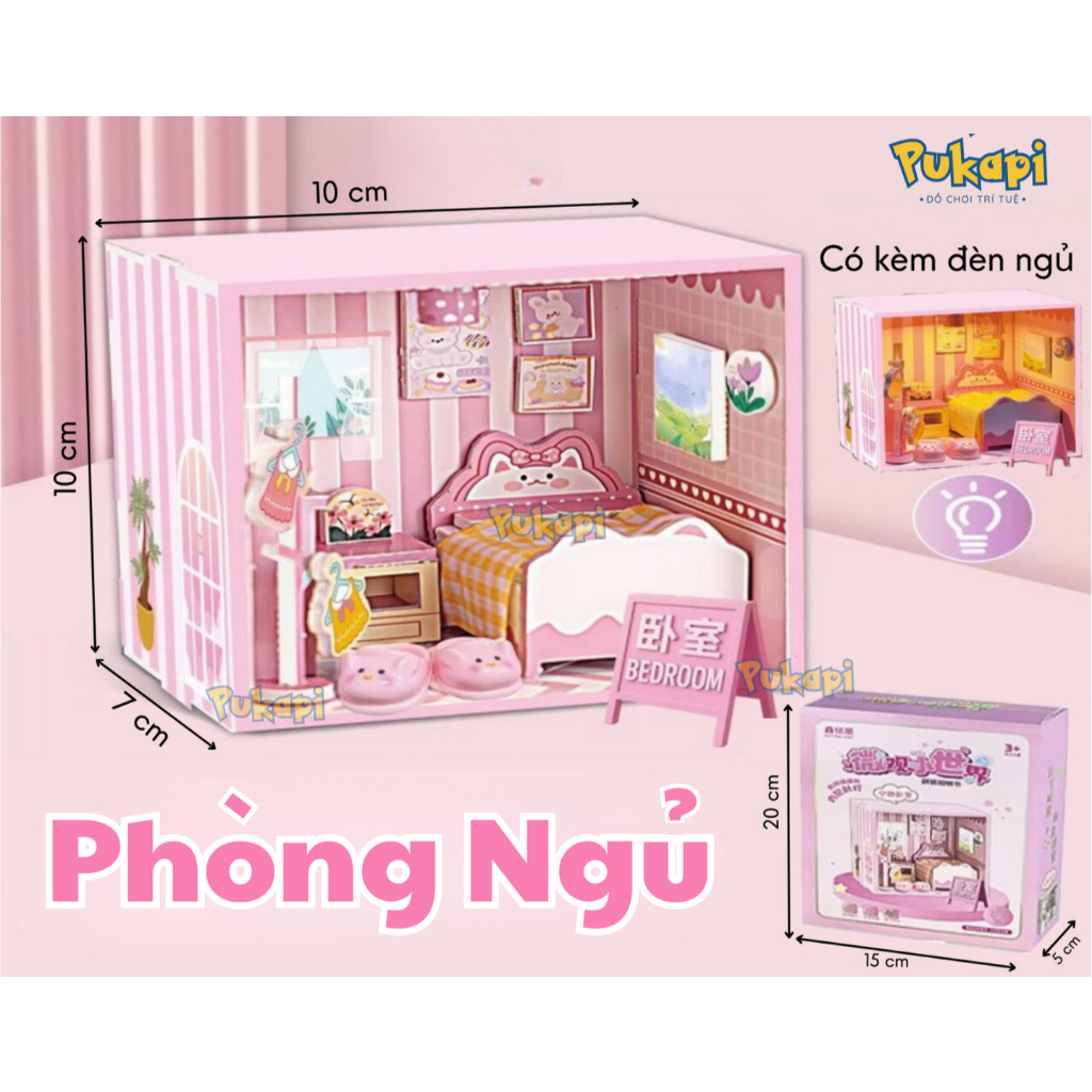 Bộ Đồ Chơi Ngôi Nhà Xếp Hình Lắp ráp 3D Bộ Mô Hình Giấy 3D Thỏa Sức Sáng Tạo Dễ Lắp Ghép Tranh Ghép-Đồ Chơi PUKAPI