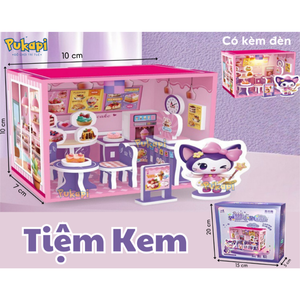 Bộ Đồ Chơi Ngôi Nhà Xếp Hình Lắp ráp 3D Bộ Mô Hình Giấy 3D Thỏa Sức Sáng Tạo Dễ Lắp Ghép Tranh Ghép-Đồ Chơi PUKAPI
