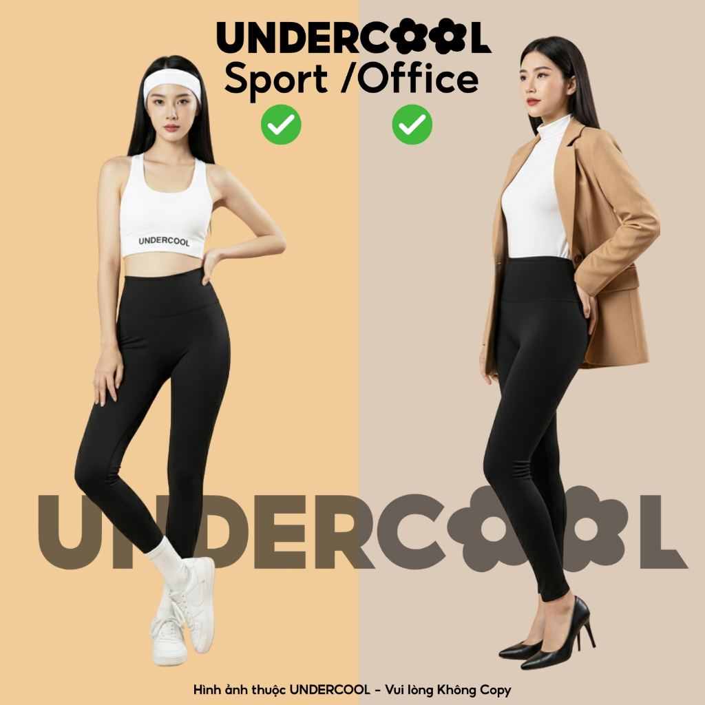 Quần Legging Cạp Cao Định Hình Bụng UNDERCOOL Umi Co Giãn Thoải Mái Nâng Mông Mặc Thể Thao Công Sở QD27