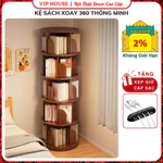 Kệ Sách Xoay 360 Độ 5 Tầng Hiện Đại, Giá Sách Lắp Ghép Thông Minh, Kệ Góc Để Đồ Decor Trang Trí Nhà Cửa Sang Trọng — ảnh 1