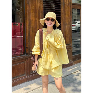𝗦𝗶𝗻𝘆 𝗟𝗶𝗻𝗲𝗻- | BEELY | Áo Linen thắt nơ viền ren