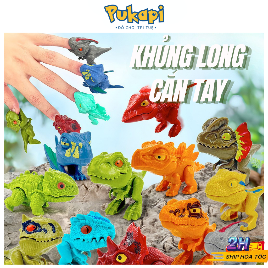 Set 20 Túi Khủng Long Cắn Ngón Tay Túi Mù Kẹp Tay Khủng Long Mini Vui Nhộn Mô Hình Khủng Long-Đồ Chơi Cho Bé PUKAPI