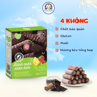 Bánh Cuộn Nhân Kem Mềm Xốp Cho Bé Từ 7 Tháng Mămmy Giàu Dinh Dưỡng Dễ Tan Béo Ngậy Hộp 10 Chiếc