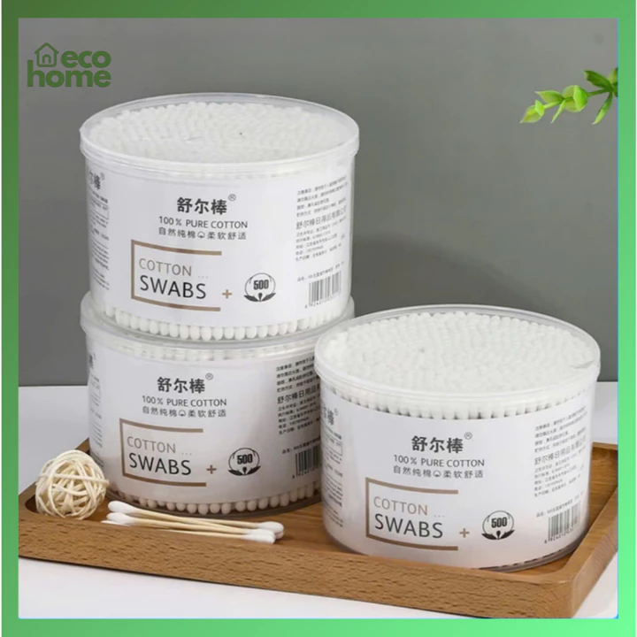 Combo 3 Hộp 500 Tăm Bông Thân Gỗ 2 Đầu – Tăm Ngoáy Tai Người Lớn An Toàn, Tiện Lợi, Vệ Sinh Tai Đa Năng
