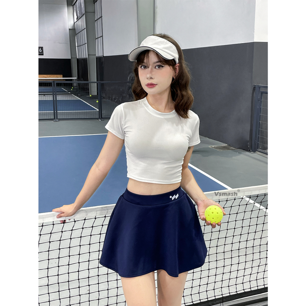 Váy Cầu Lông Vsmash Sportwear “SKRT 07 PURE ACE" Form xòe 2 Lớp Chất poly cao cấp, Mềm Mại, Co Giãn 4 chiều