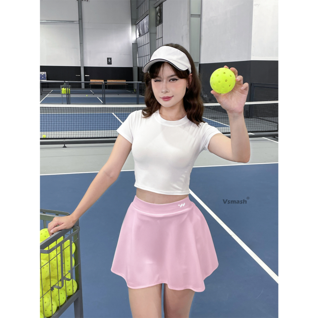 Váy Cầu Lông Vsmash Sportwear “SKRT 07 PURE ACE" Form xòe 2 Lớp Chất poly cao cấp, Mềm Mại, Co Giãn 4 chiều