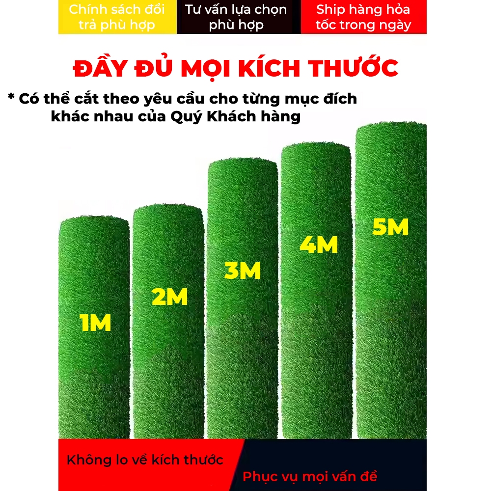 Thảm Cỏ Nhân Tạo 1cm Nhiều Kích Thước Phù Hợp Trang Trí, Sân Vườn, Lót Sàn, Ban Công ...
