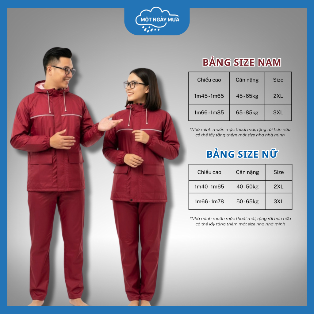Áo Mưa Bộ Phản Quang Trước Và Sau (Vải Tổ Ong - Cao Cấp) Siêu Nhẹ, Chắn Gió Lạnh, Chống Thấm Cực Tốt