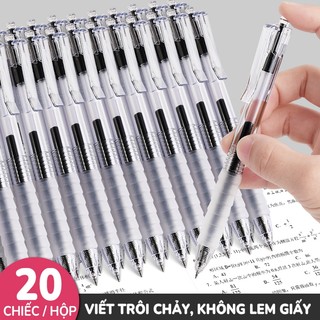 Bút bi bấm bút gel mực nước ngòi 0.5mm, đồ dùng học sinh viết trơn tru, màu đậm, mực khô nhanh phù hợp mọi đối tượng