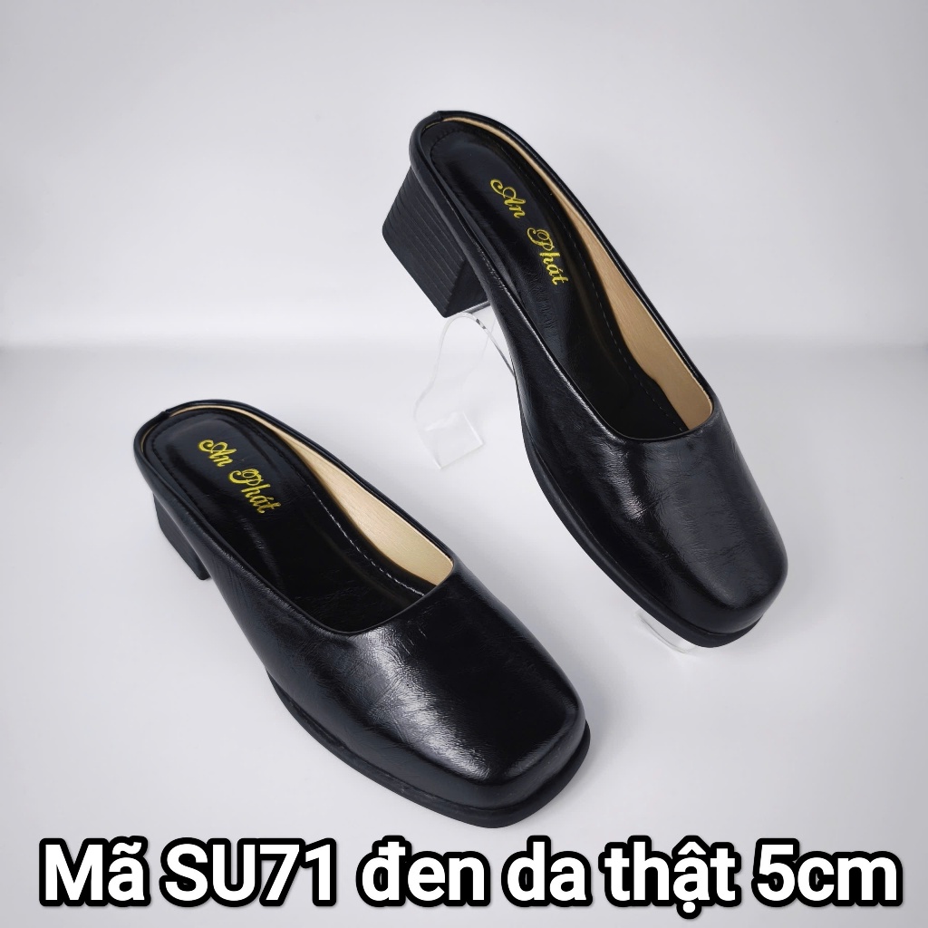 Giày hở gót Sục nữ da thật cao cấp 5cm sục nữ trung niên AN PHÁT SU71