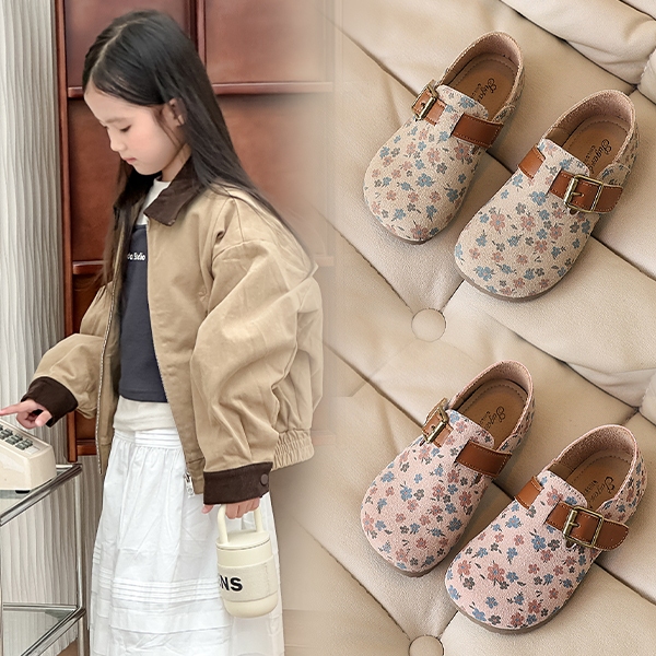 Giày đế bằng bé gái mới dễ đi mới thoải mềm mại mũi tròn ngoài trời phù hợp cho trẻ 2-8