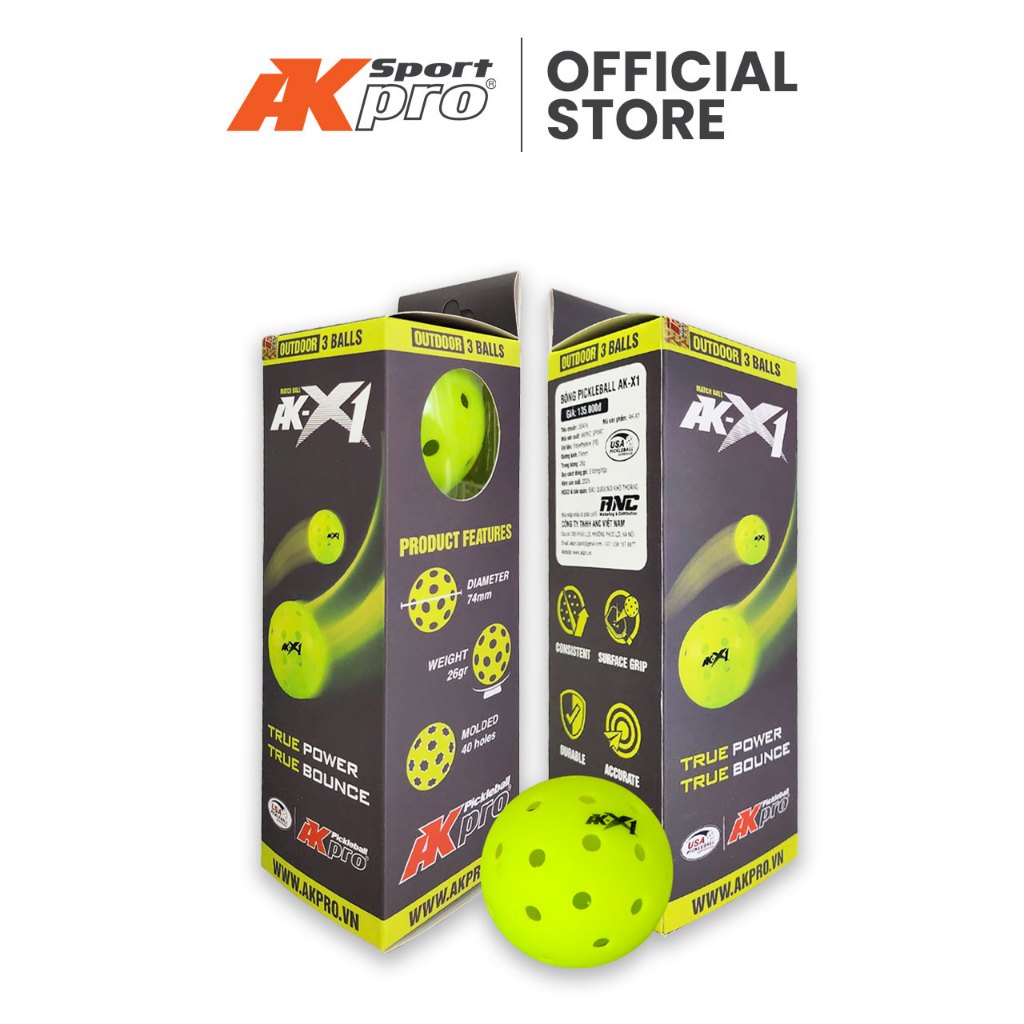 Hộp 3 bóng Pickleball AK-X1 - AKpro chính hãng | Shopee Việt Nam