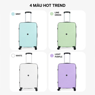 Vali Kéo MIAvn Larita ZeroX Size 20/24 Inch - Nhựa PP Siêu Bền, Hạn Chế Bể Vỡ, Khoá Số, Bánh Xe Đôi