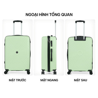 Vali Kéo MIAvn Larita ZeroX Size 20/24 Inch - Nhựa PP Siêu Bền, Hạn Chế Bể Vỡ, Khoá Số, Bánh Xe Đôi