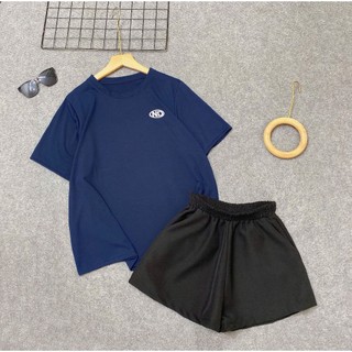 Set Đồ Bộ Bigsize Nữ Áo Thun Form Rộng Kèm Quần Đùi Dáng Chữ A Lưng Chun Co Giãn A326+Q500