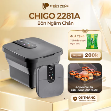Bồn ngâm chân massage Chigo 2281A gấp gọn chống giật, bồn ngâm chân làm nóng Thiên Phúc Tâm