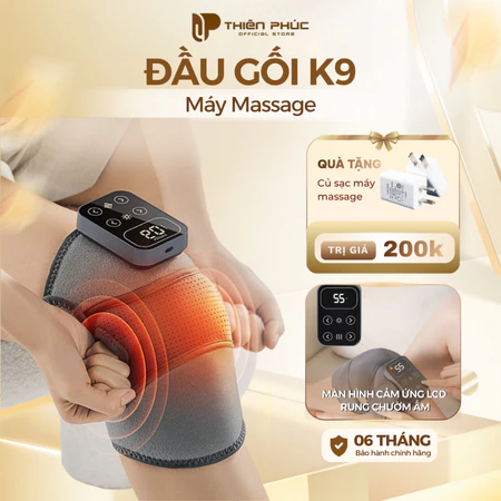 Máy massage đầu gối K9 Lite kết hợp rung chườm ấm 5 chế độ máy massage chân hỗ trợ thư giãn giảm đau