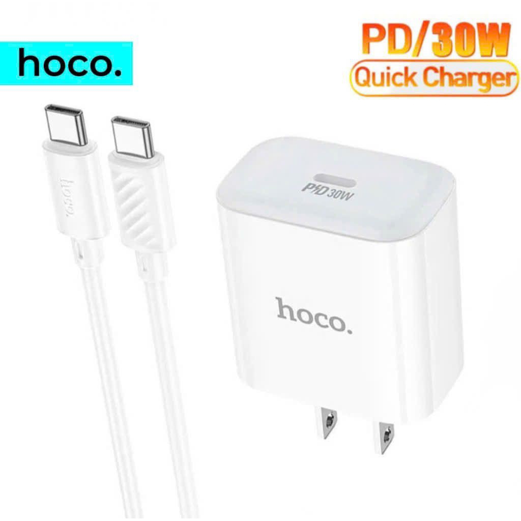 Bộ sạc nhanh 30W Hoco C76 Pro type-c to type-c. bao gồm 1 củ + 1 cáp sạc nhanh 30w