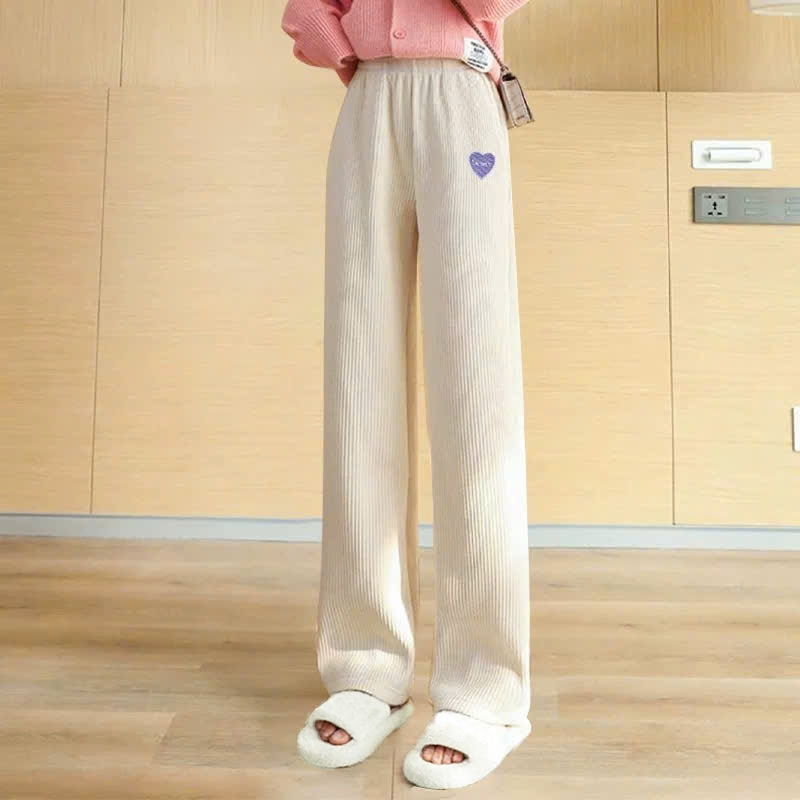 Quần nhung suông thêu tim cho bế gái size đại BEESHOP D25092