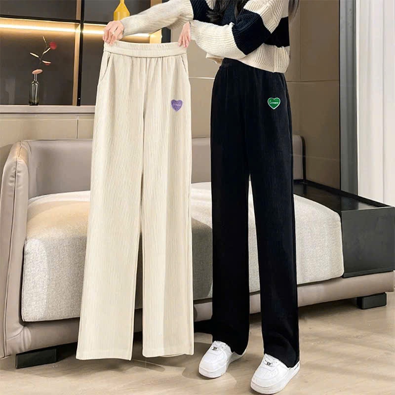 Quần nhung suông thêu tim cho bế gái size đại BEESHOP D25092