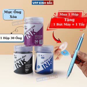 Combo 1 Hộp Mực Xóa ( Tặng 1 Bút Máy EF + 1 Tẩy Xóa ) Dùng Cho Học Sinh tiểu Học.