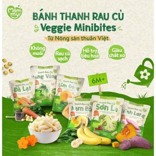 Bánh ăn dặm cho bé Thanh Rau Củ Mămmy từ nông sản việt 6 vị đa dạng cho bé từ 6 tháng tuổi, gói 30gr