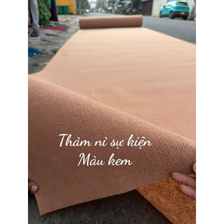 Thảm Nỉ Sự Kiện Màu Kem Combo 10m2 Trải Sân Khấu Rạp Cưới Văn Phòng Bền Đẹp Chất Liệu Khổ Rộng 2m