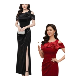 Đầm dạ hội kèm bông cườm sang trọng hàng cao cấp tặng hoa tai mm 2025a