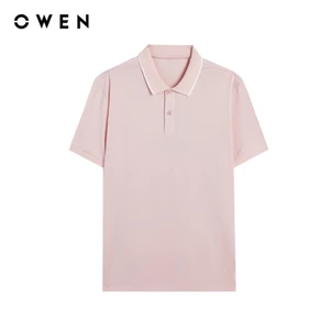 Owen - Áo polo Body Fit APV258036 màu Be hồng chất liệu Poly Spandex