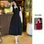 Đầm thiết kế BEMINE cổ đức dáng chữ A tay dài phối voan có cúc phù hợp đi làm, đi chơi-MT9924