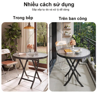 Bàn xếp mặt kính vân nước Để Ban Công Nhà Nhỏ Quán Cafe chịu lực tốt chống trầy xước Giá tốt 50%