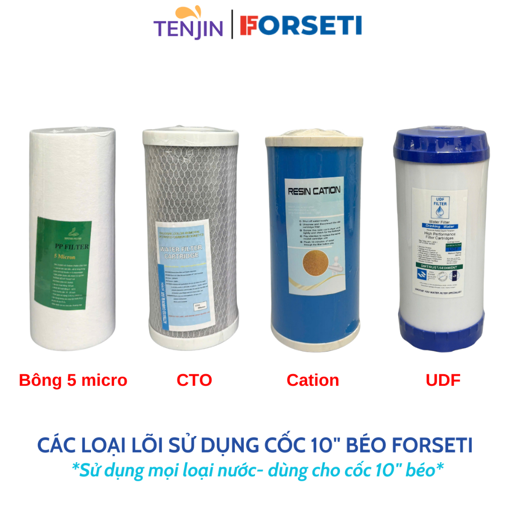 Lõi Lọc Nước Thô Đầu Nguồn Dùng Cho Cốc Lọc Béo 10 Inch - Cải Thiện Nước Sinh Hoạt Cho Gia Đình