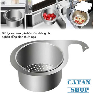 Bộ Lọc Rác Inox Móc Treo Mỏ Vịt, Rây Lọc Rác Bồn Rửa Bát Treo Vòi Nước Tiện Lợi Ngăn Cặn Rơi Vào Ống