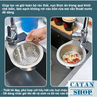 Bộ Lọc Rác Inox Móc Treo Mỏ Vịt, Rây Lọc Rác Bồn Rửa Bát Treo Vòi Nước Tiện Lợi Ngăn Cặn Rơi Vào Ống
