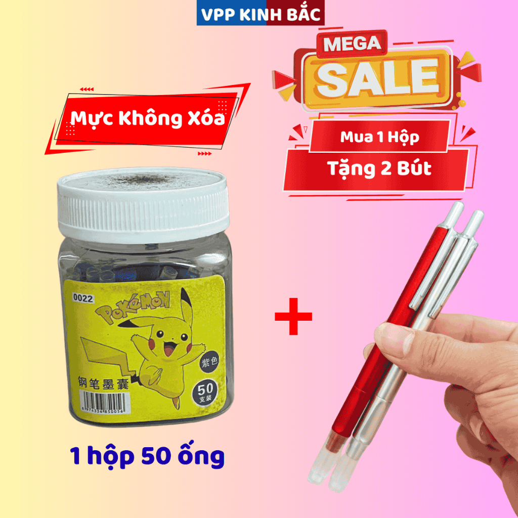 Combo 1 Hộp Mực Không Xóa Tặng Kèm 2 Bút Máy EF Dùng Cho Học Sinh Tiểu Học.