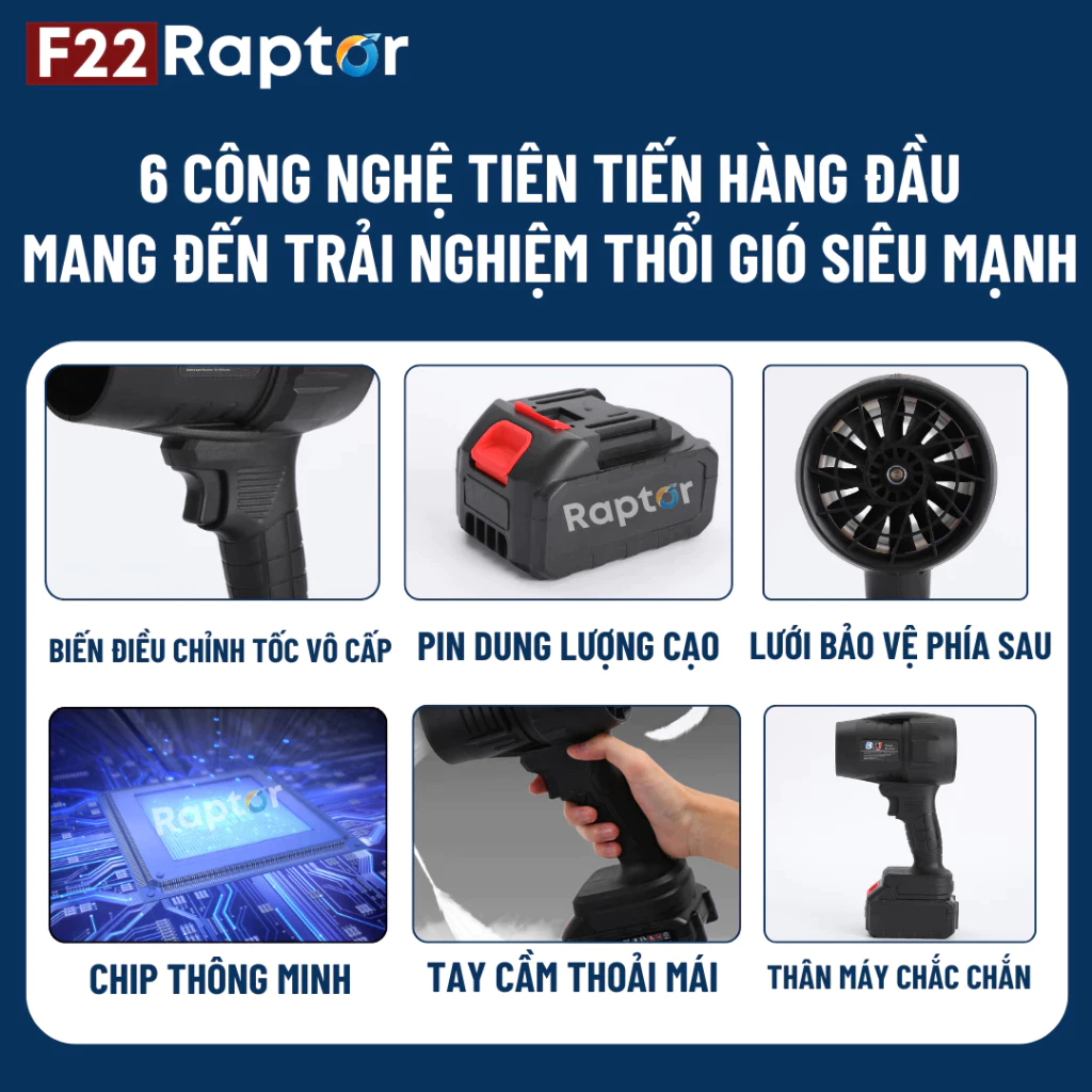 Máy Thổi Bụi Cầm Tay 1050W 28000rpm Dùng Pin 10/15/20 Cell, Thổi Lá Sân Vườn, Bảo Hành 1 Năm
