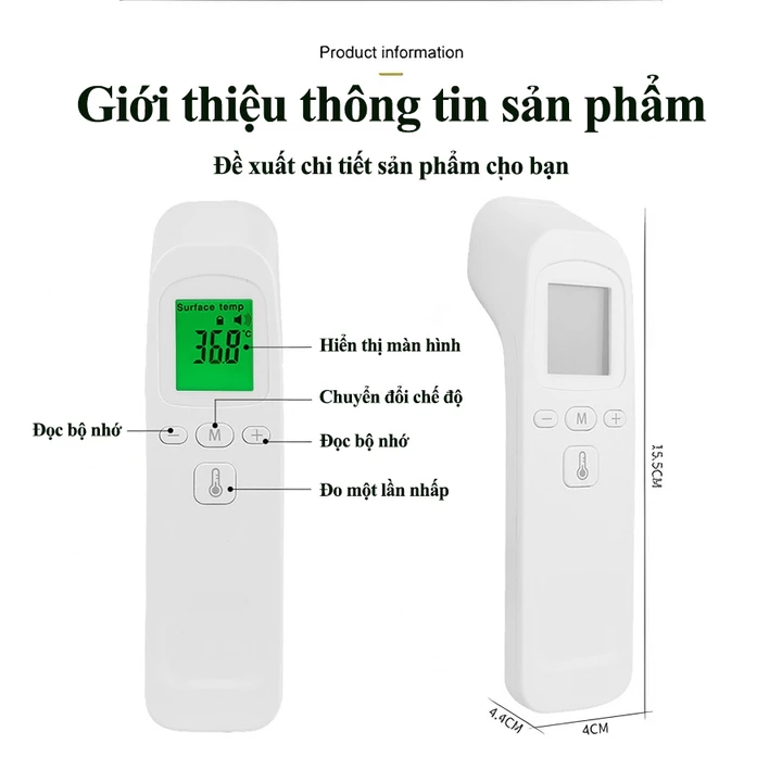 Nhiệt kế hồng ngoại kỹ thuật số LCDđo trán Scan,Súng đo thân nhiệt cầm tay,Đo hồng ngoại – 3
