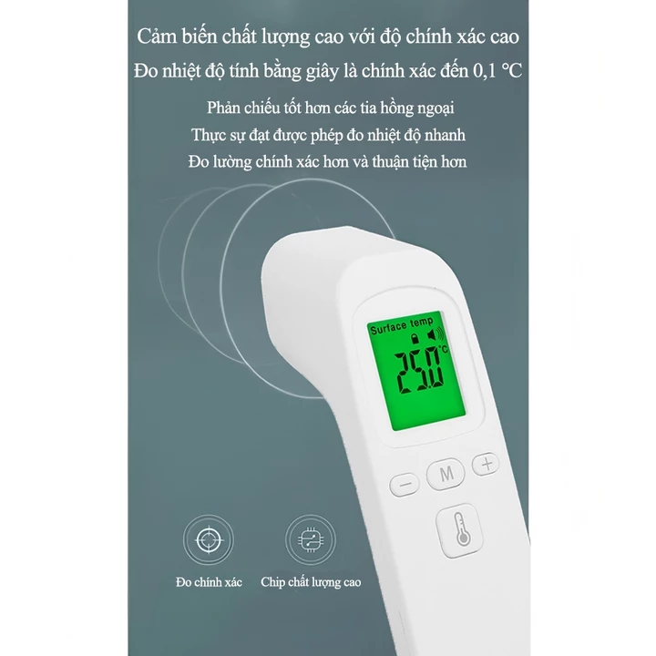 Nhiệt kế hồng ngoại kỹ thuật số LCDđo trán Scan,Súng đo thân nhiệt cầm tay,Đo hồng ngoại – 4