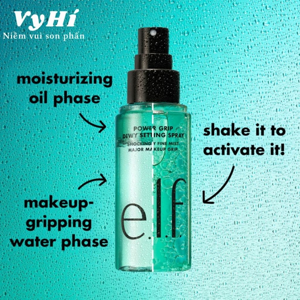 Xịt Giữ Lớp Trang Điểm e.l.f. Stay All Day Blue Light Micro-Setting Mist /ELF Power Grip Dewy Setting Spray 80 ML